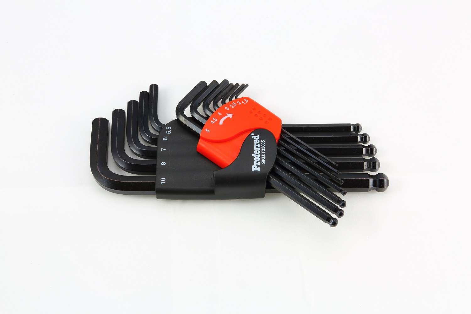 PROFERRED LONG BALL POINT HEX KEY SET BLACK METRIC 12 PCS 